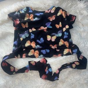 Crop top with open back